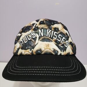 Pugs & Kisses Black Adjustable Baseball Style Cap Unisex